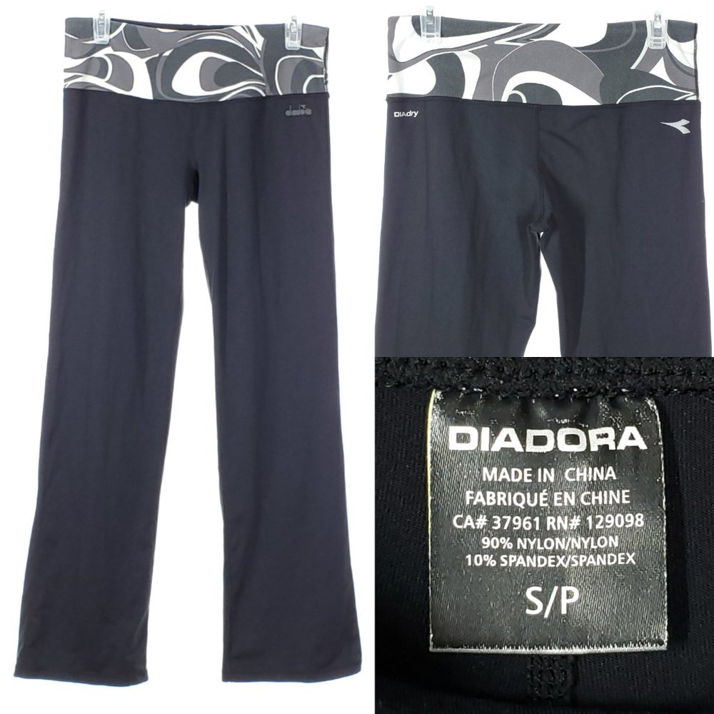 DIADORA Yoga Pants Workout Leggings Mid Straight